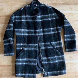 H&M Wool Blend Plaid Jacket Coat Size 6
